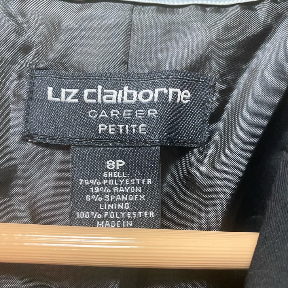 Liz Claiborne Black Women's Tailored Blazer 8P - Picture 3 of 3